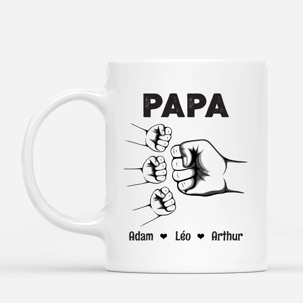 Mug Personnalisé Papa - Avec Poings Version Simple