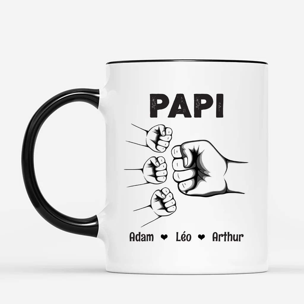 Mug Personnalisé Papa - Avec Poings Version Simple - Image 2