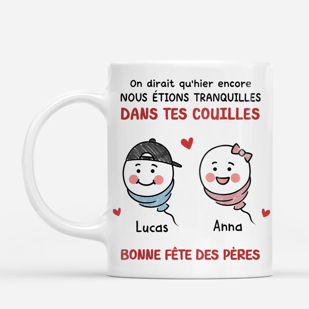Mug Personnalisé Papa - Cadeau Fête Des Pères J’étais Tranquille - Image 2