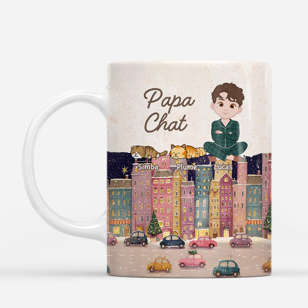 Mug Personnalisé - Papa/Maman Chat Et La Ville