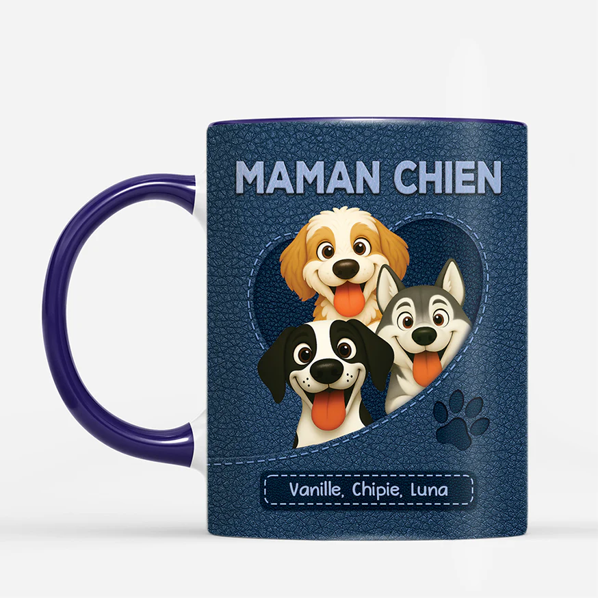 Tasse Personnalisée Chien - Papa Chien Avec Patte - Image 2
