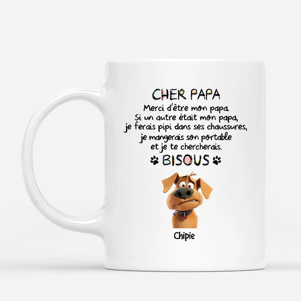Mug Personnalisé Papa - Papa Chien Humoristique