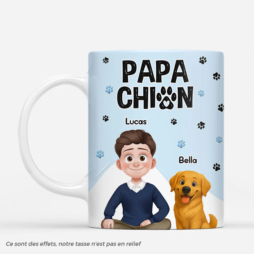 Mug Personnalisé - Papa/Maman Chien T'aime