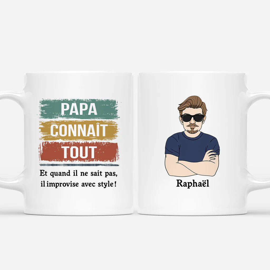 Mug Personnalisé Papa – Papa Cool Qui Connaît Tout