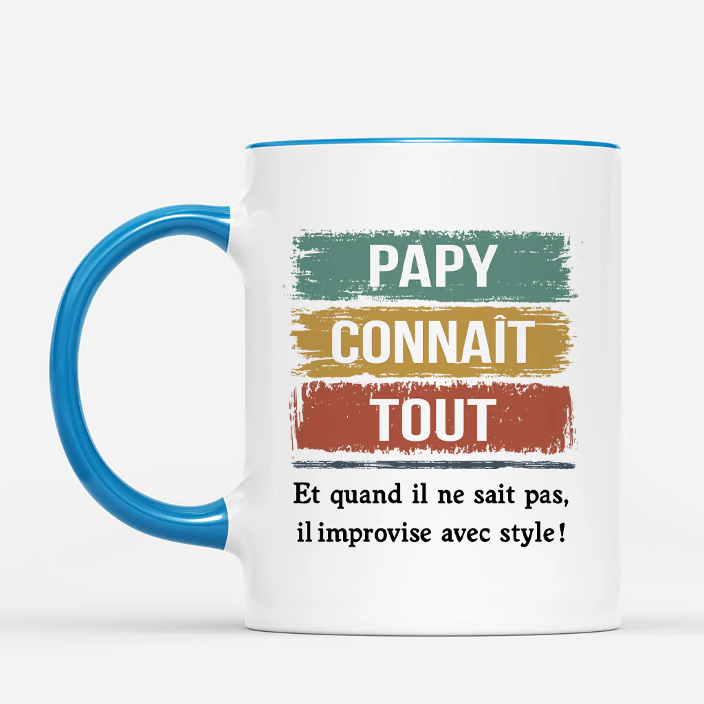 Mug Personnalisé Papa – Papa Cool Qui Connaît Tout - Image 2