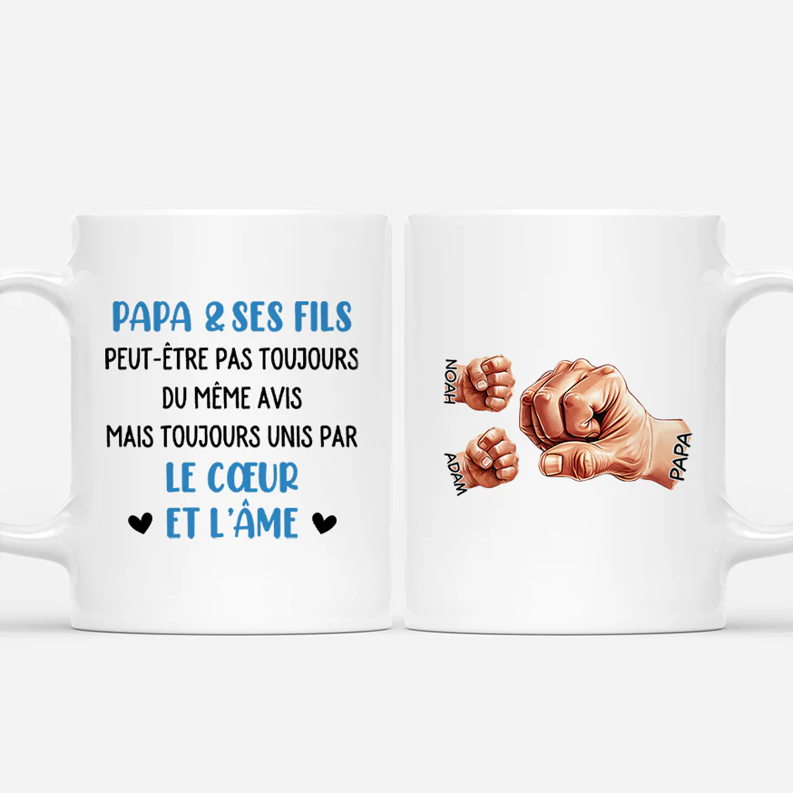 Mug Personnalisé Papa - Papa Et Son Fils