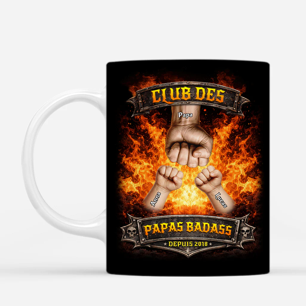 Mug Personnalisé Papa - Le Club Des Papas Badass - Image 2
