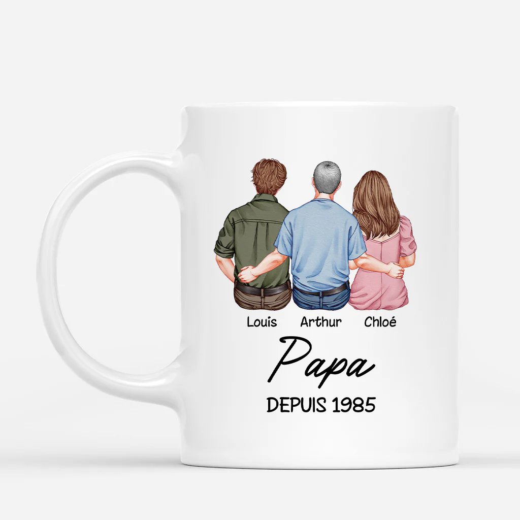 Tasse Personnalisée Papa - Papa/Maman Depuis Version Tourner Les Dos