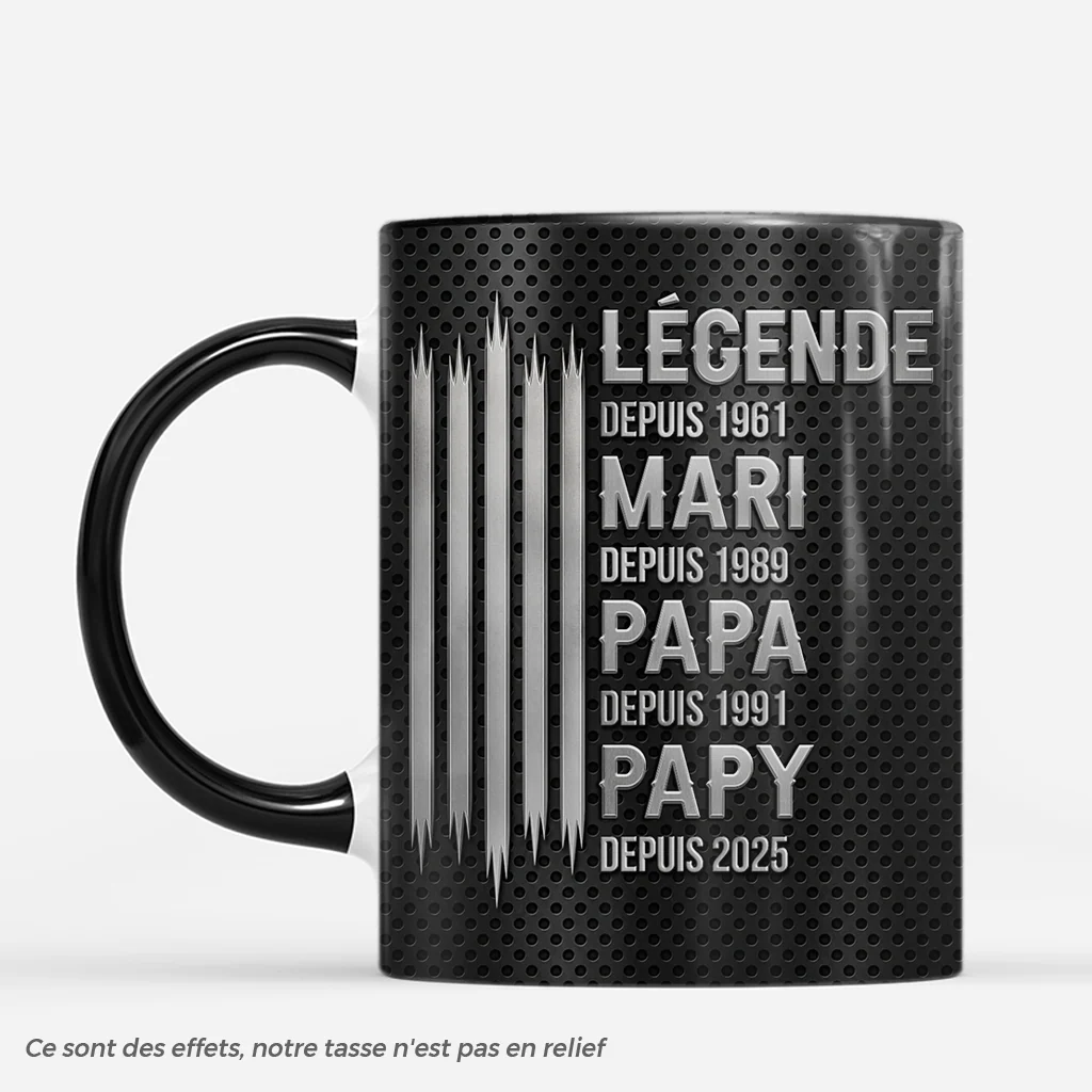Mug Personnalisé Papa Papy - Tu Es Une Légende