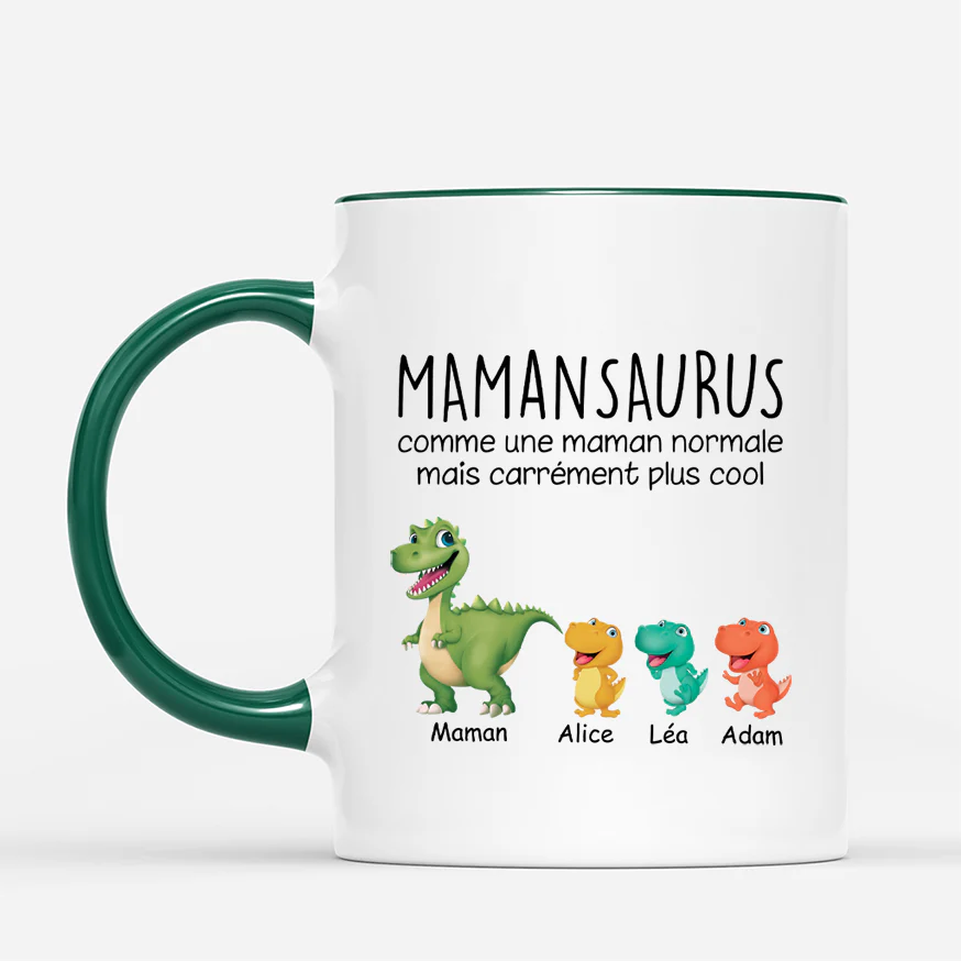 Mug Personnalisé Papa - Papasaurus Design Cartoon - Image 2