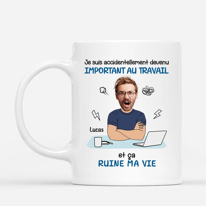 Tasse Personnalisée Collègue Avec Photo - Devenu Important Au Travail