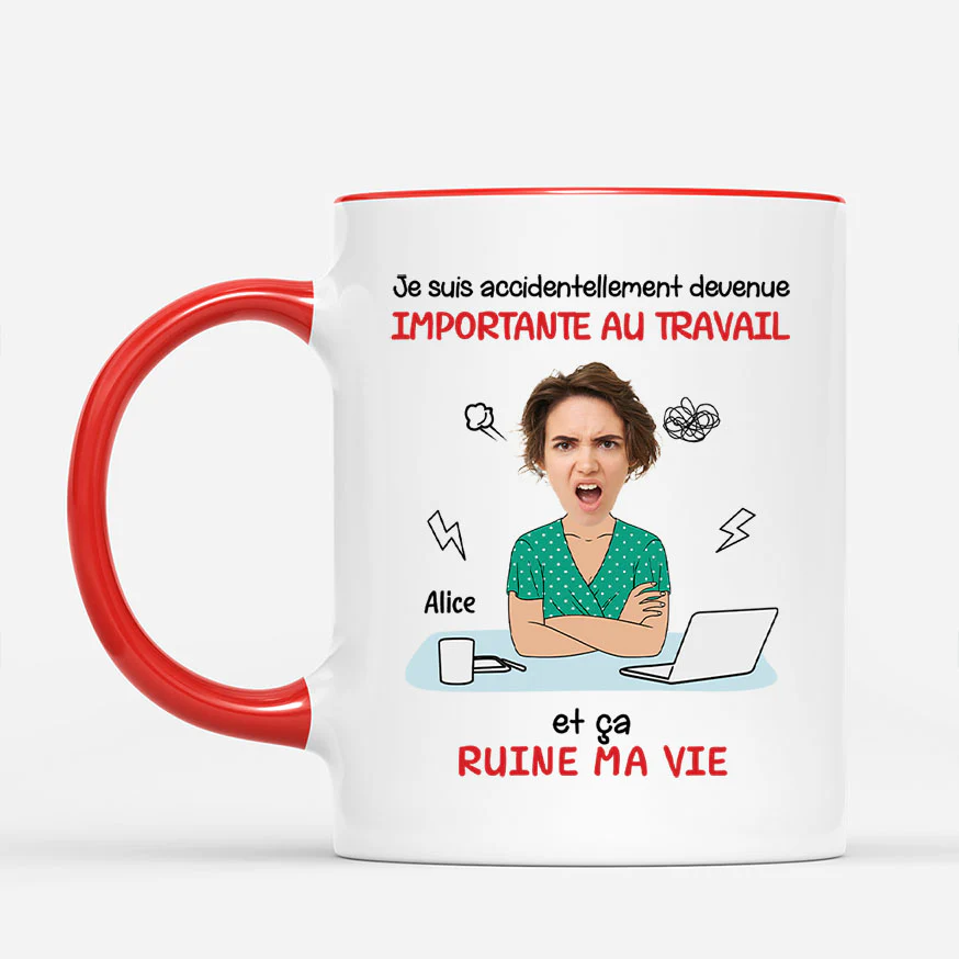 Tasse Personnalisée Collègue Avec Photo - Devenu Important Au Travail - Image 2