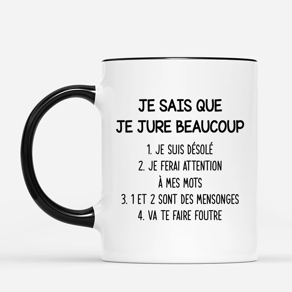 Mug Personnalisé Photo - Je Sais Que Je Jure Beaucoup - Image 2
