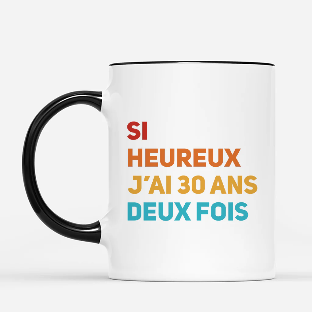 Mug Personnalisé Texte Pour Anniversaire Femme/Homme - J’ai 25 Ans Deux Fois - Image 2