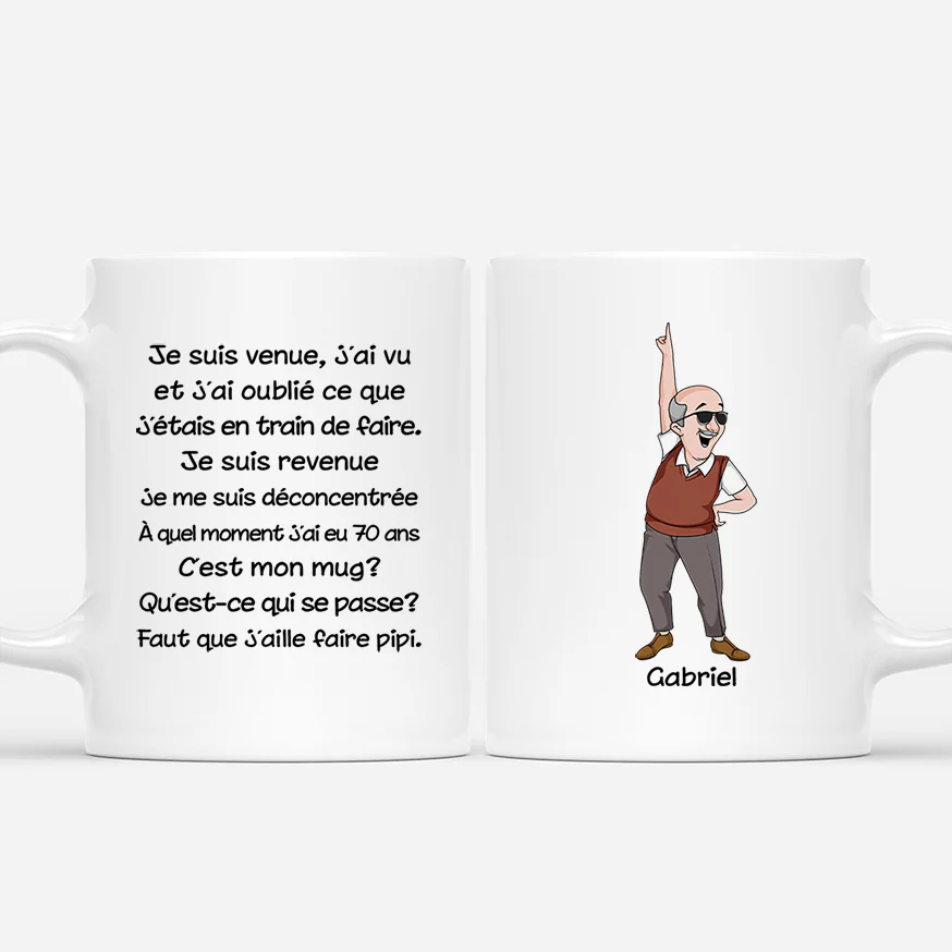 Mug Personnalisé Pour Femme/Homme - À Quel Moment J’ai Eu 70 Ans