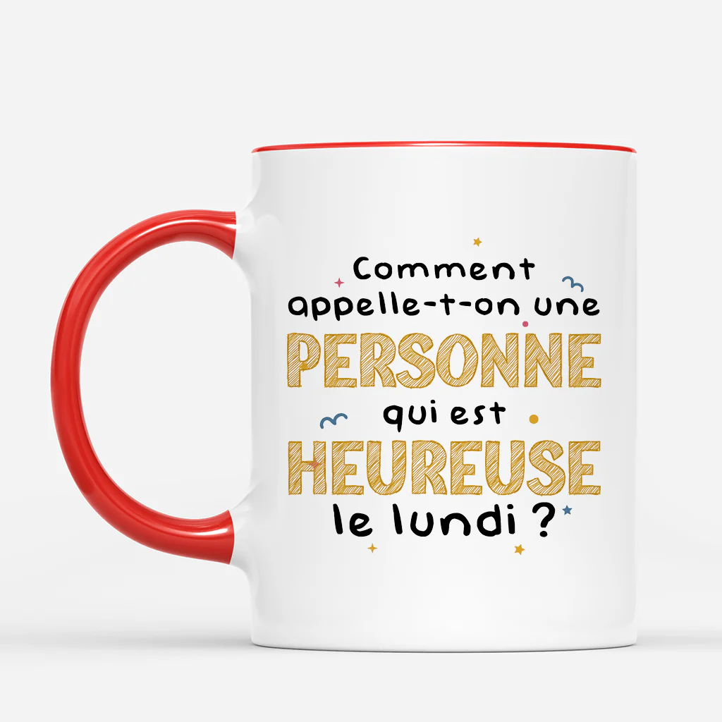 Tasse Personnalisée Retraite - Heureux Le Lundi - Image 2