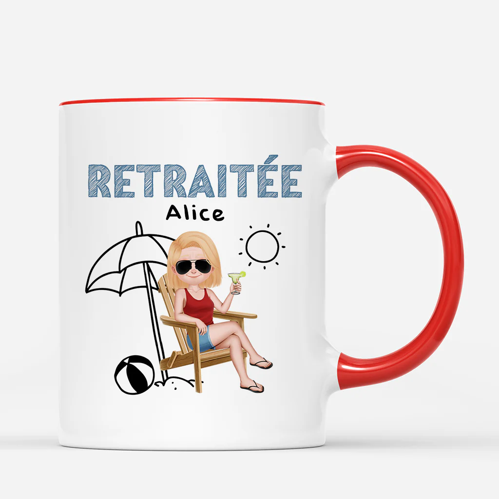 Tasse Personnalisée Retraite - Heureux Le Lundi - Image 3
