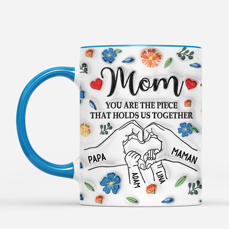 Tasse Personnalisée Maman - Tu es la Pièce Qui Nous Unit 3D - Image 2