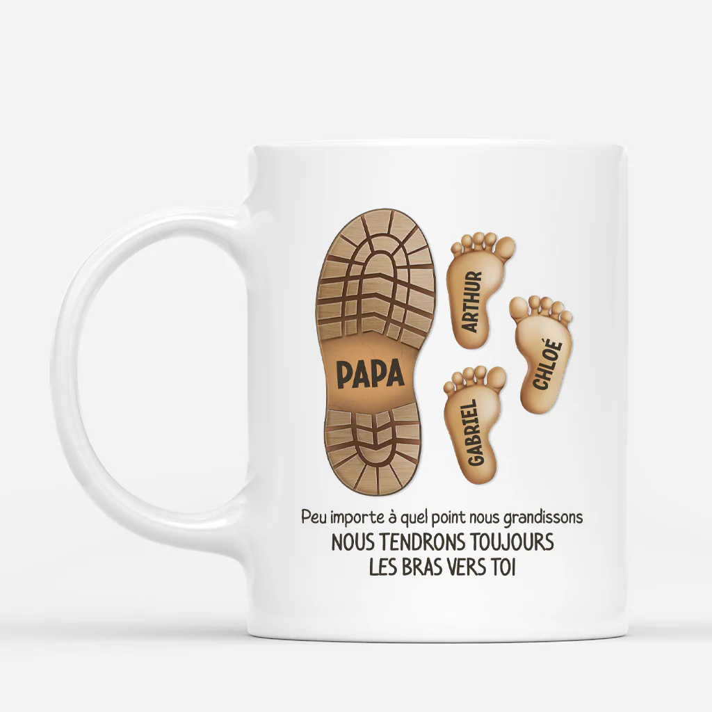 Mug Personnalisé Papa - Peu Importe À Quel Point Je Grandis