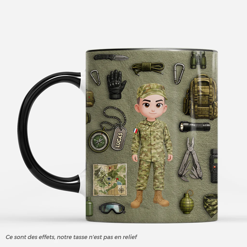 Mug Personnalisé Prénom - Cadeau Militaire Femme Et Homme