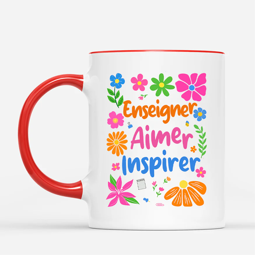 Tasse Personnalisée Merci Maîtresse - Enseigner Aimer Inspirer - Image 2