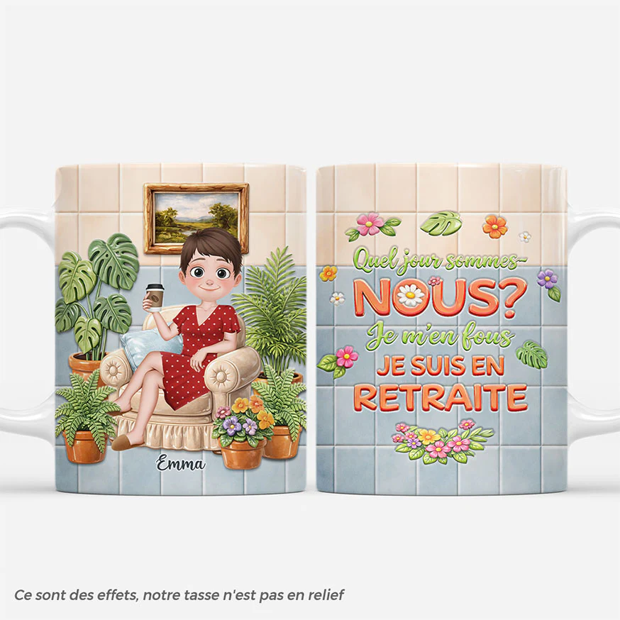 Mug Personnalisé Retraite Femme/Homme - Détente Au Jardin