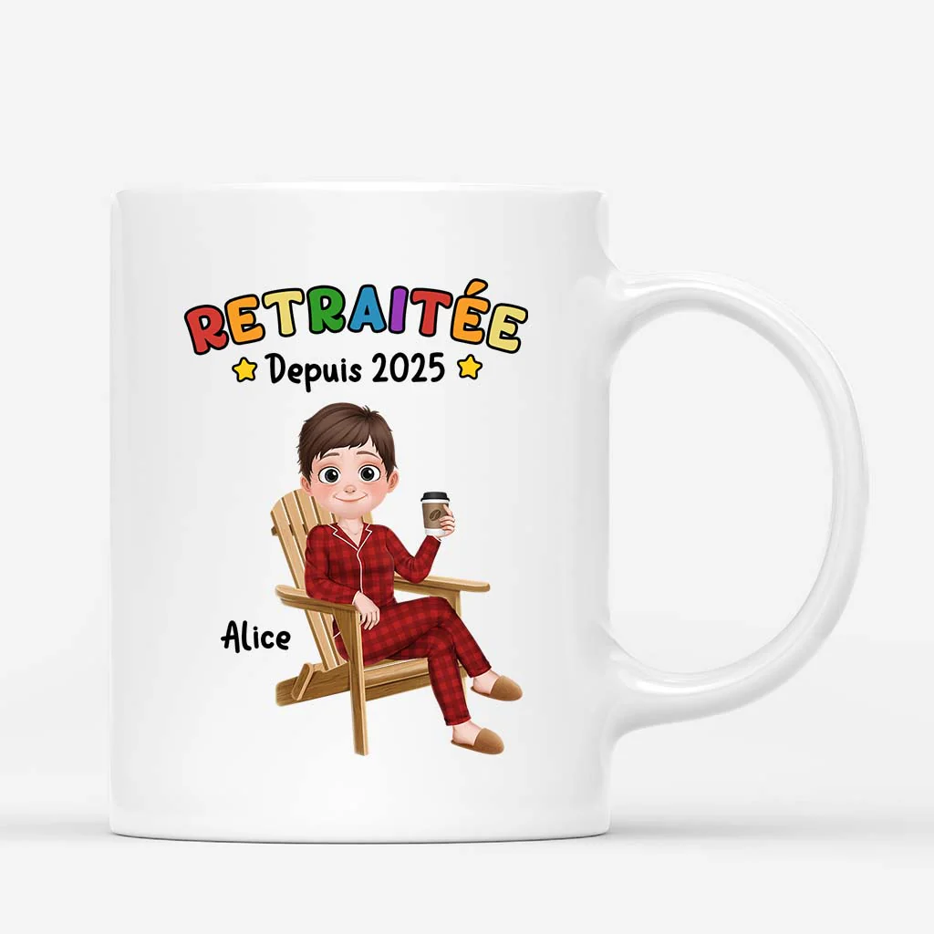 Tasse personnalisée retraite – Une personne heureuse le lundi - Image 3