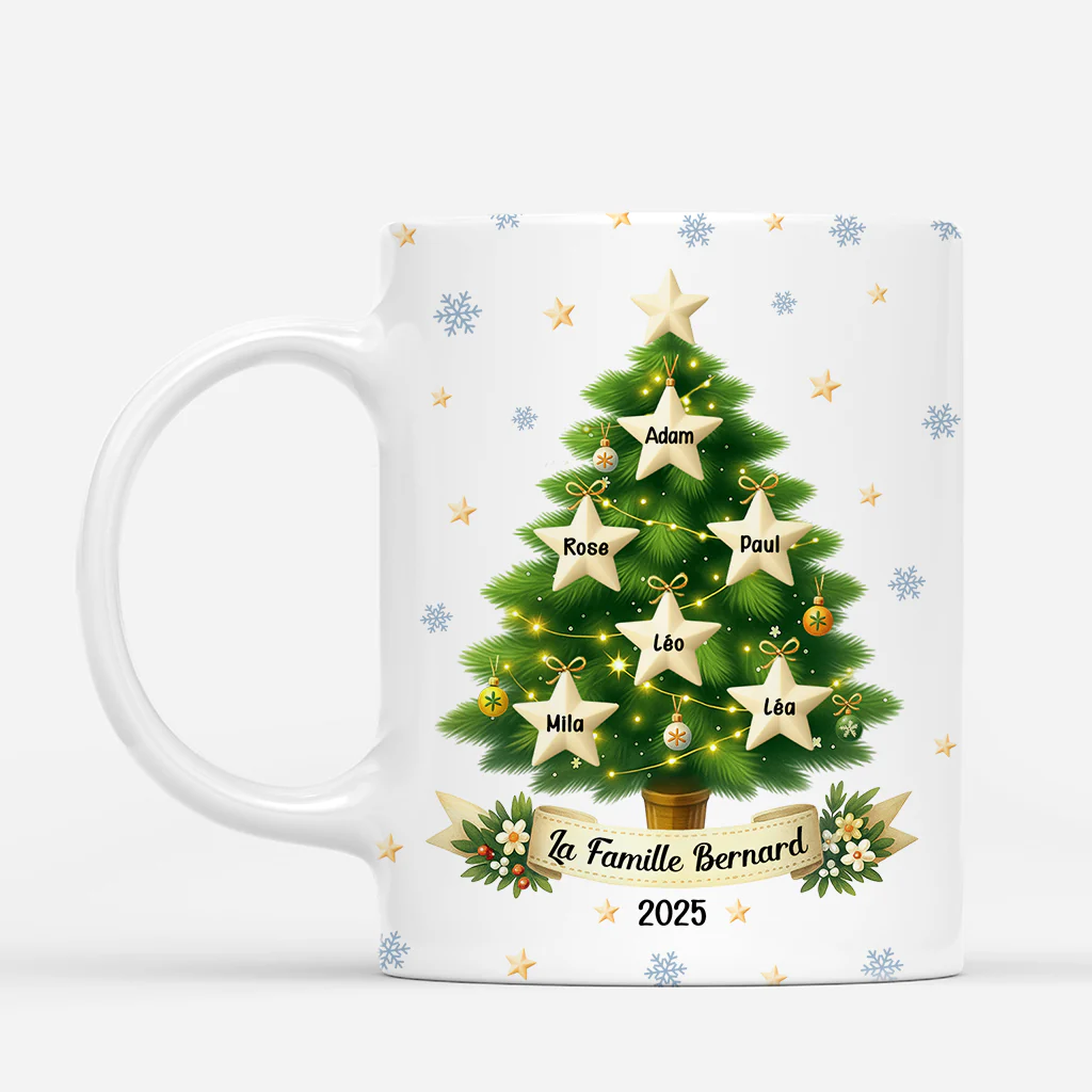 Mug Personnalisé - Sapin De Noël Magique Avec Toute La Famille