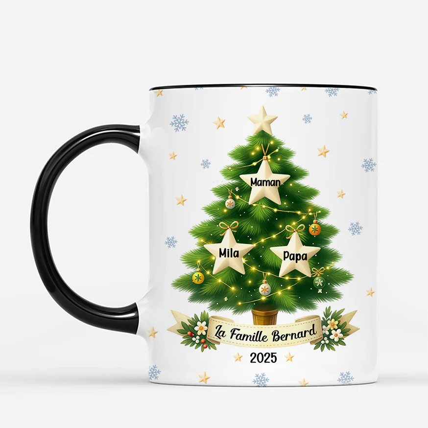 Mug Personnalisé - Sapin De Noël Magique Avec Toute La Famille - Image 2