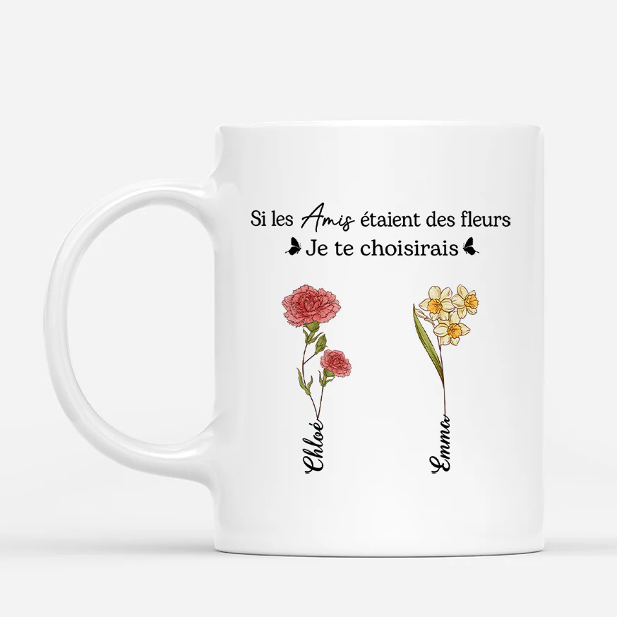 Mug Amitié Personnalisé | Si Les Amis Étaient Des Fleurs
