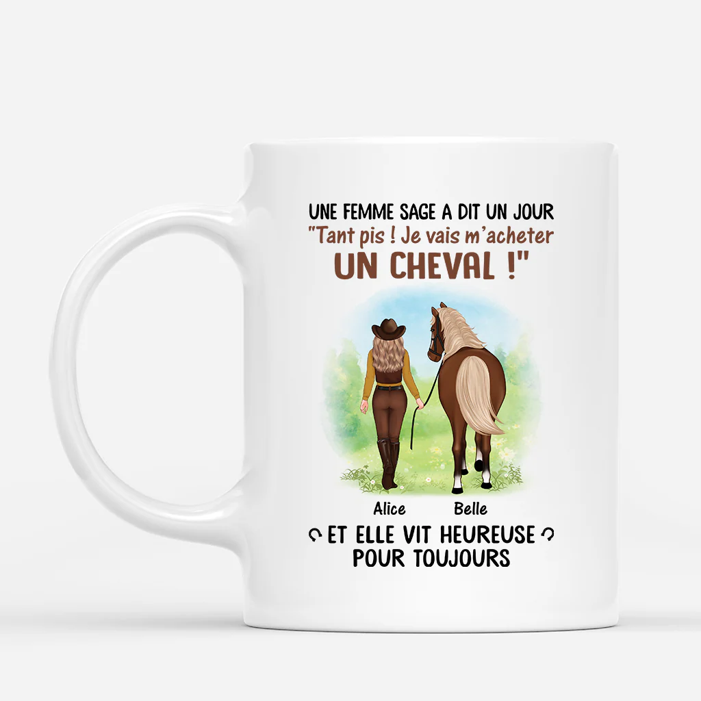 Mug Personnalisé Cheval - Une Femme Sage et Son Cheval