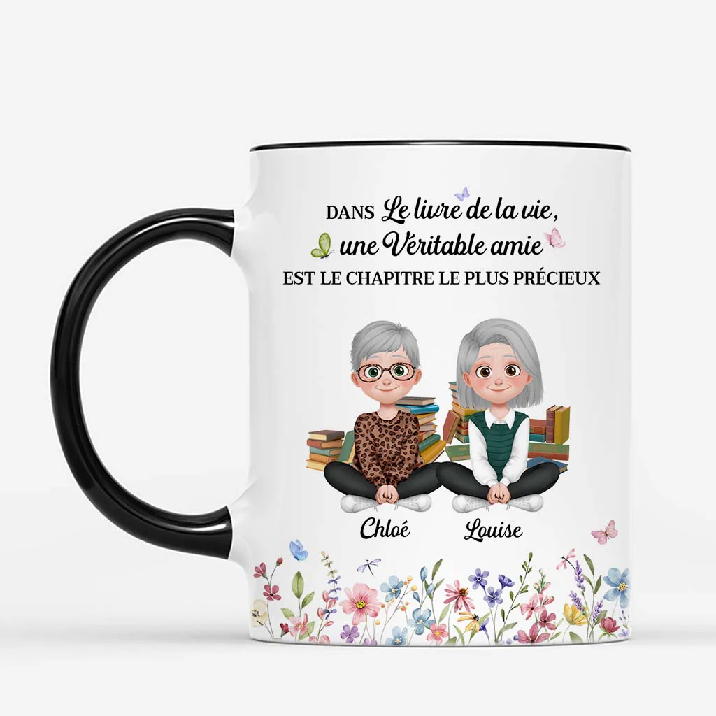 Tasse Personnalisée Amies | Une Véritable Amie Dans Le Livre De La Vie - Image 2