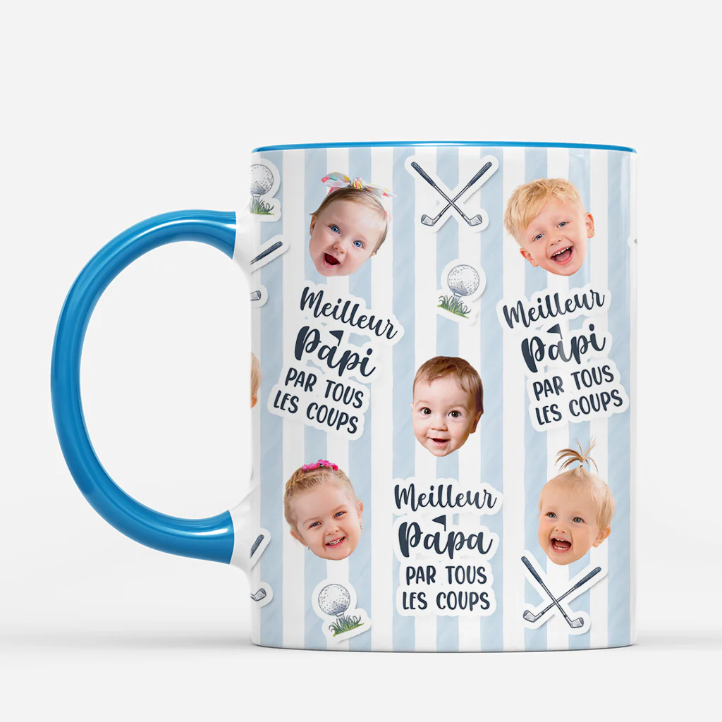 Mug Photo Personnalisé - Meilleur Papa Papy Golfeur - Image 2