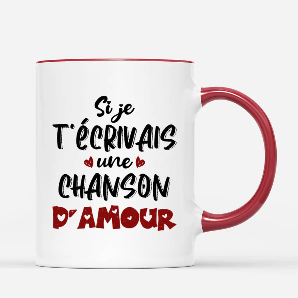 Tasse Personnalisée Couple - Si Je T'Ecrivais Une Chanson D'Amour - Image 3