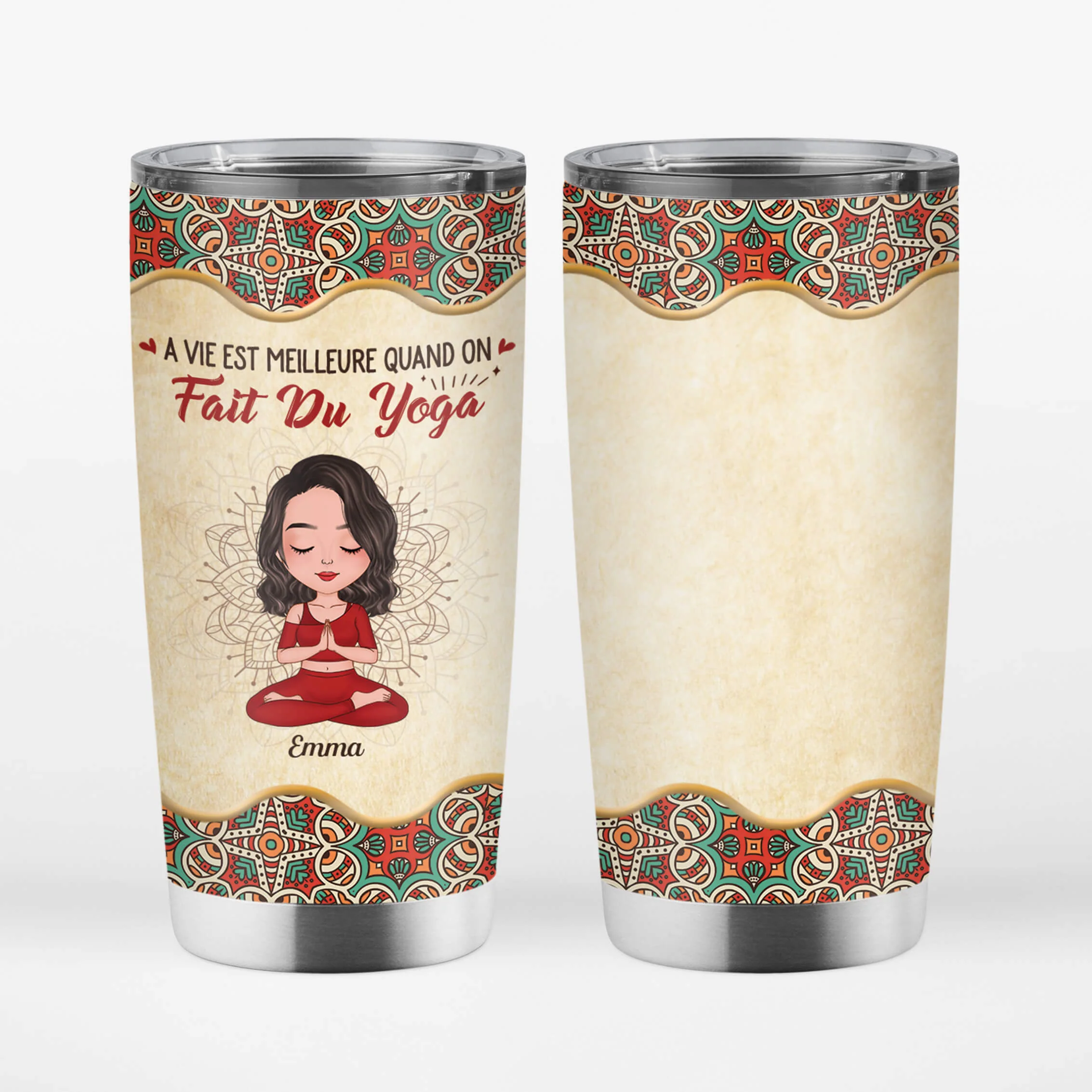 Mug Thermos La Vie Est Meilleure Avec Le Yoga Personnalisé - Image 2
