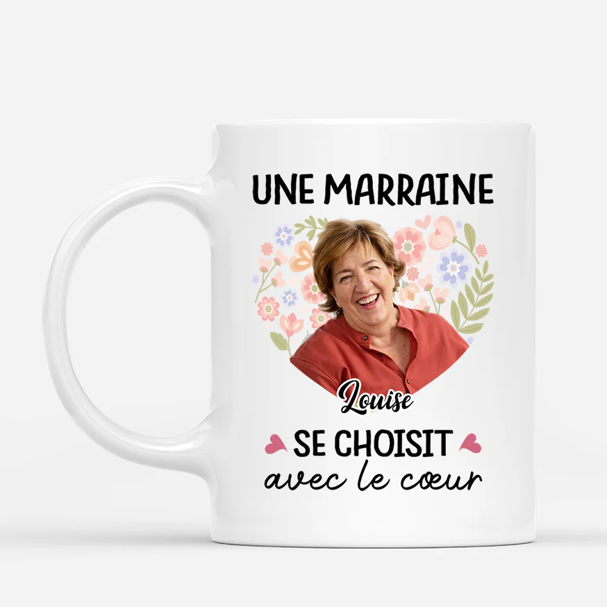 Mug Personnalisé Fête des Grand-Mères – Marraine Cœur