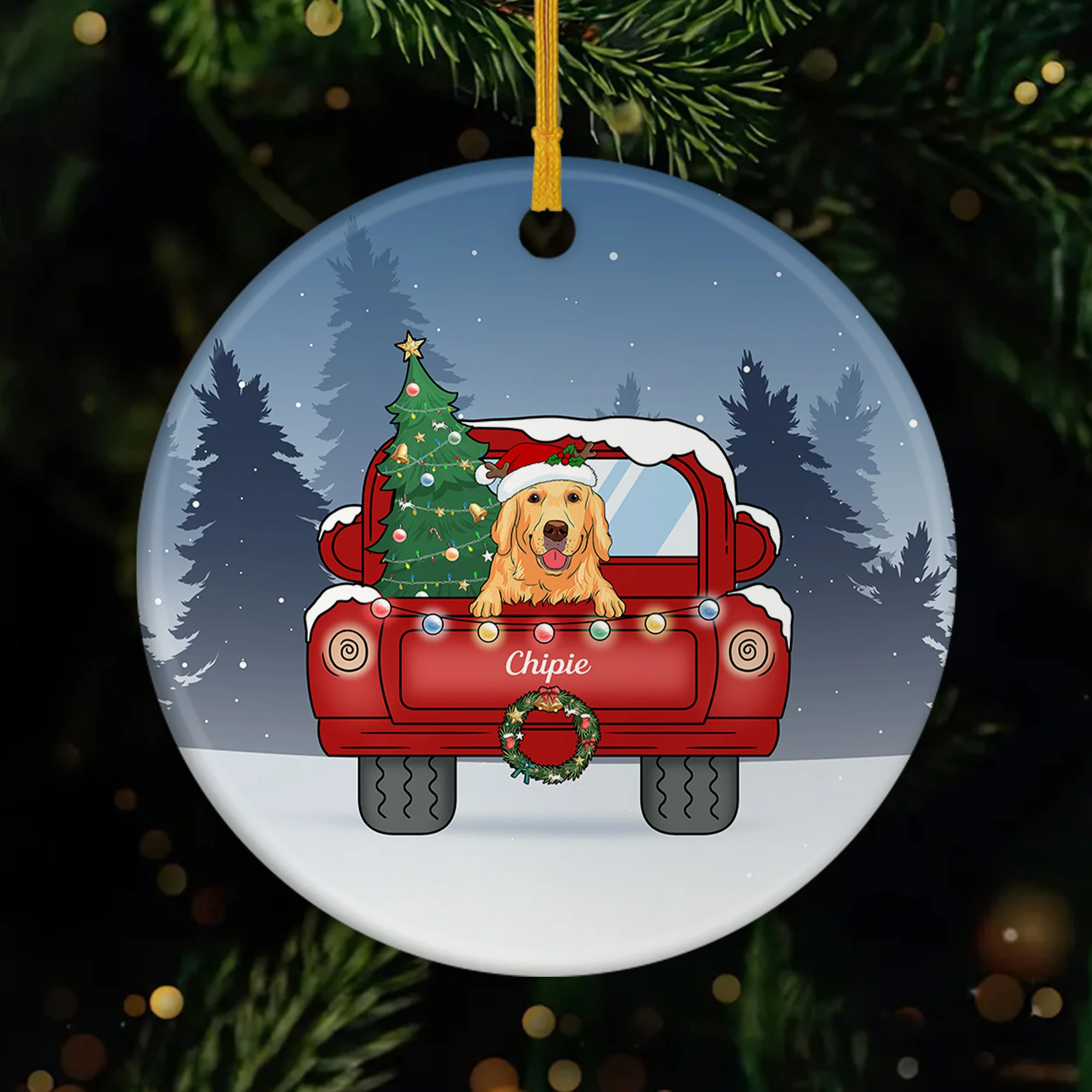 Ornement Noël De Chien Personnalisé