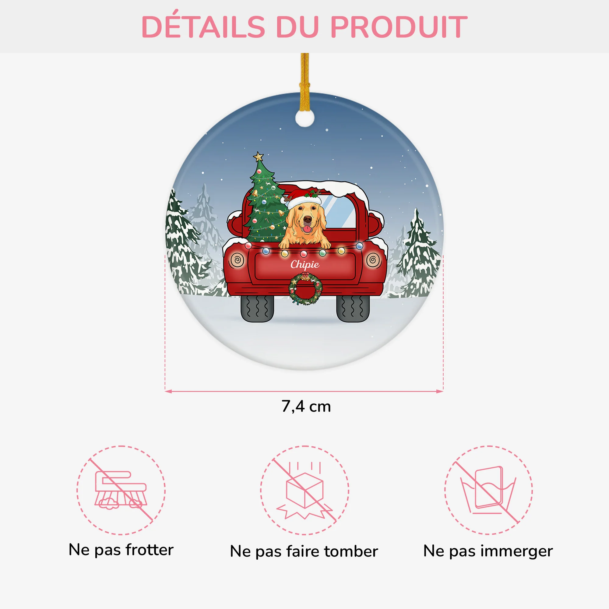 Ornement Noël De Chien Personnalisé - Image 3