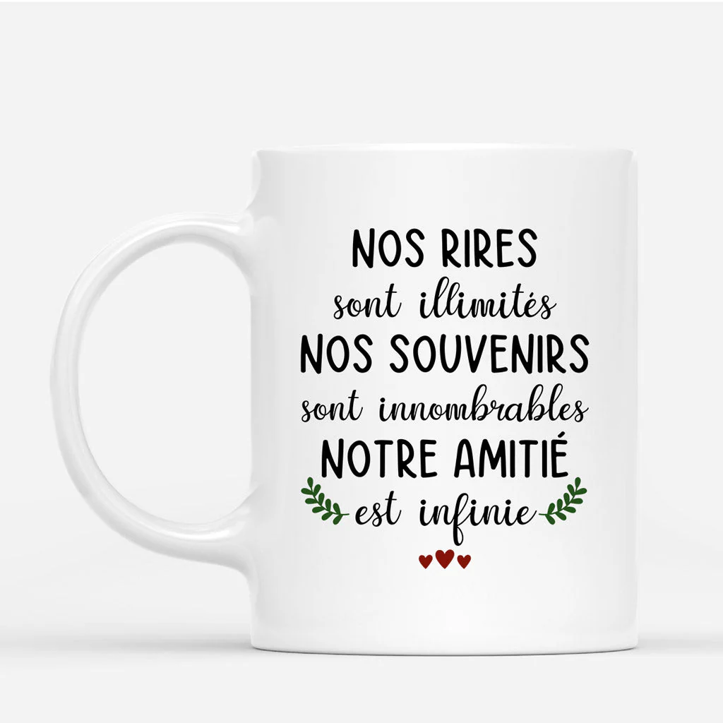 Mug de Noël Personnalisé Pas Cher Meilleures Amies - Amitié Infinie - Image 3