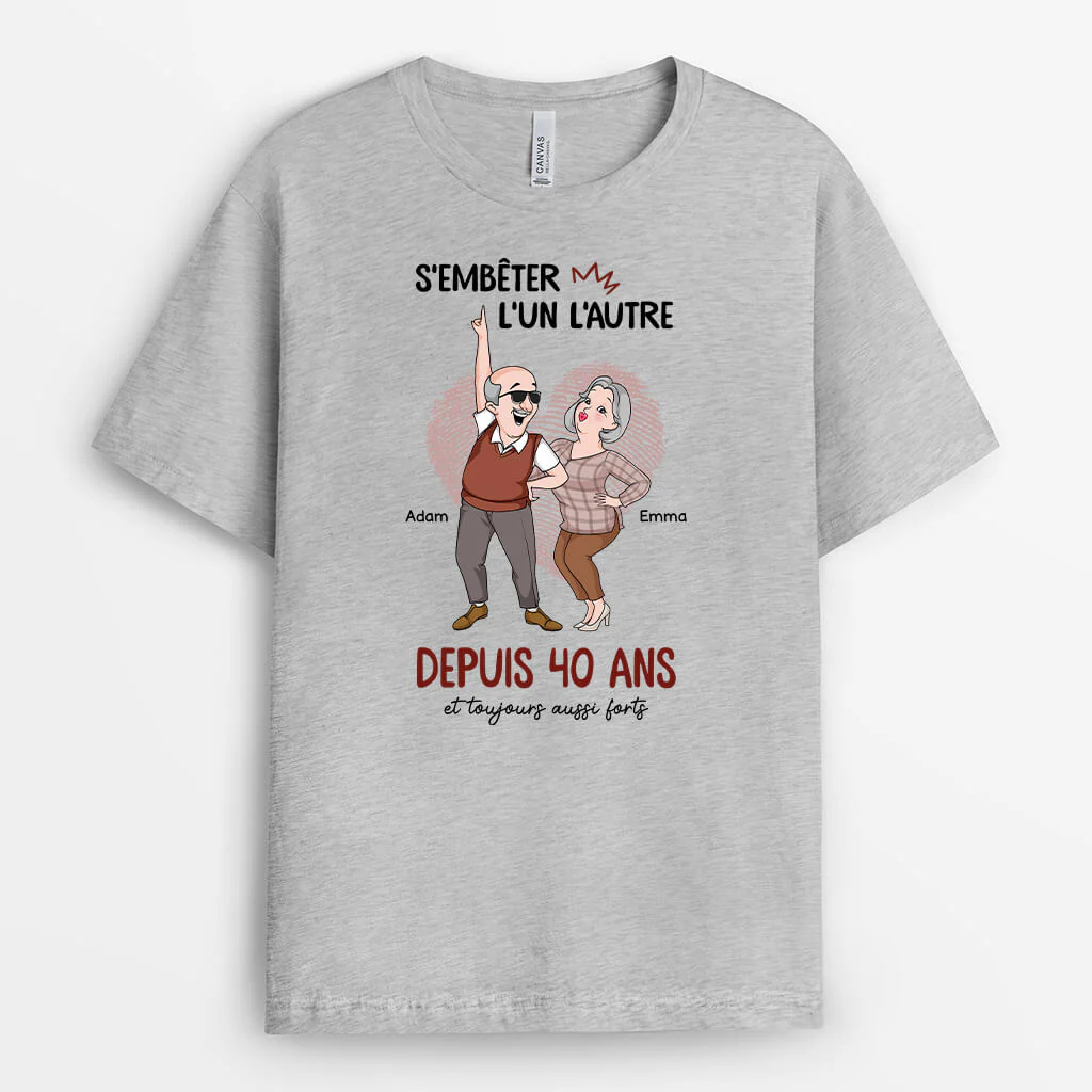 Notre Amour Toujours Aussi Fort – T-shirt Humoristique Couple Personnalisé - Image 2