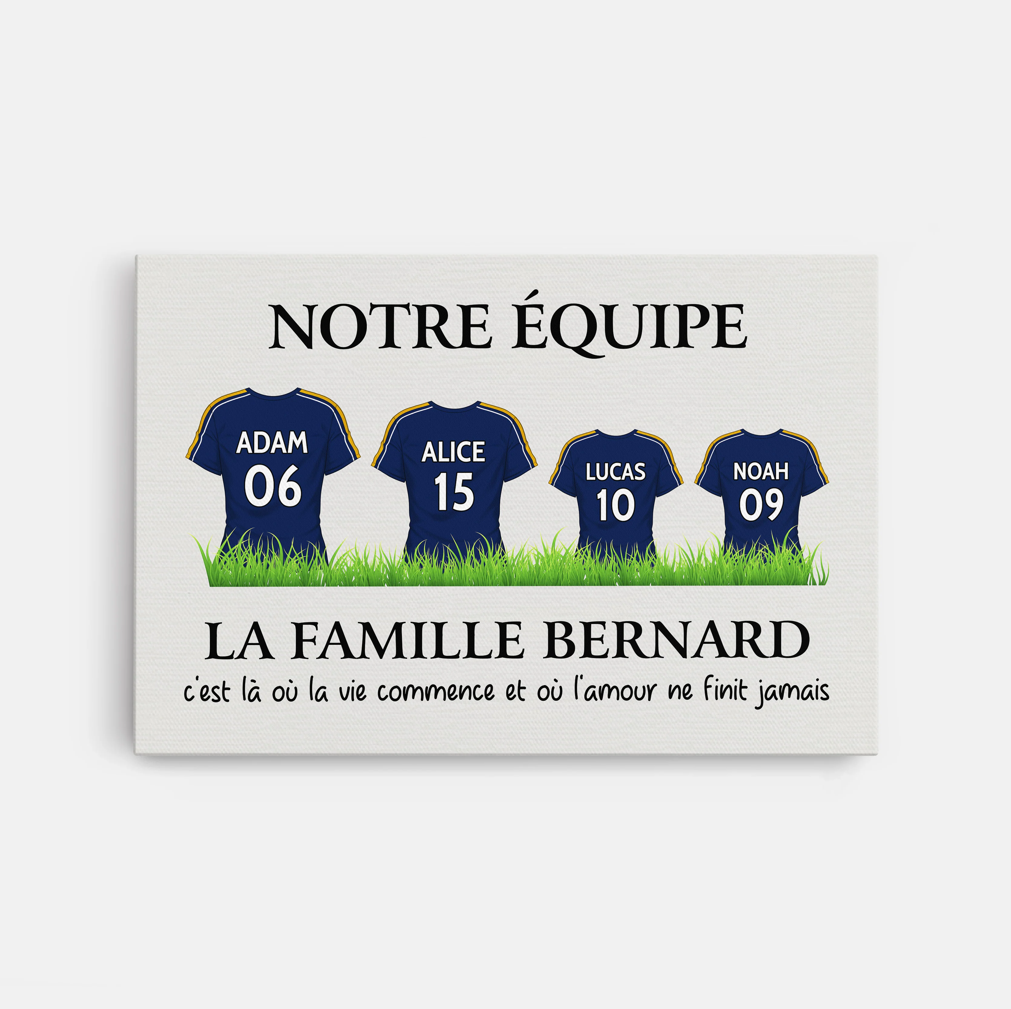 Notre Équipe De Football - Toile Personnalisée Famille