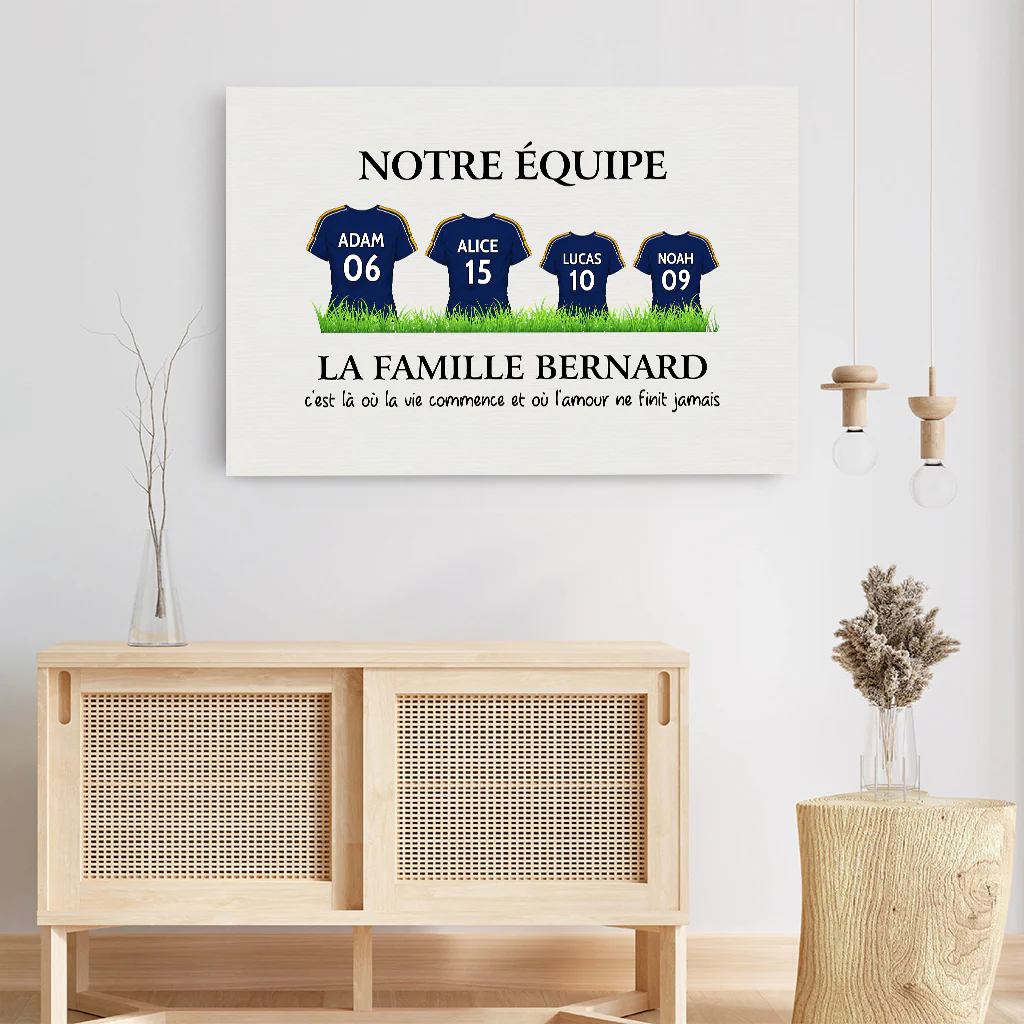 Notre Équipe De Football - Toile Personnalisée Famille - Image 3