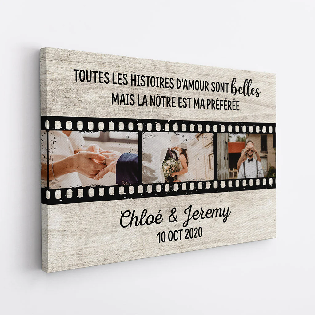 Toile Personnalisée Couple - Notre Histoire D’Amour - Image 2