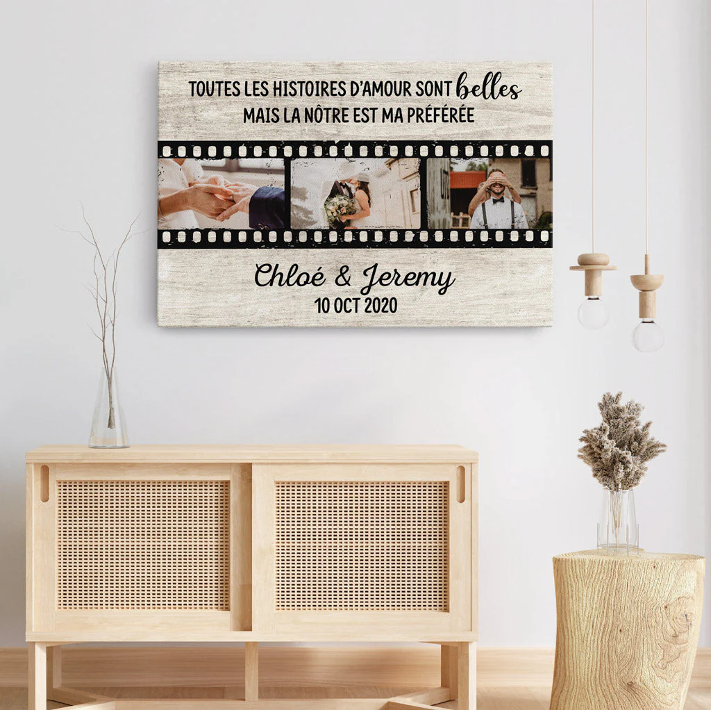 Toile Personnalisée Couple - Notre Histoire D’Amour - Image 3