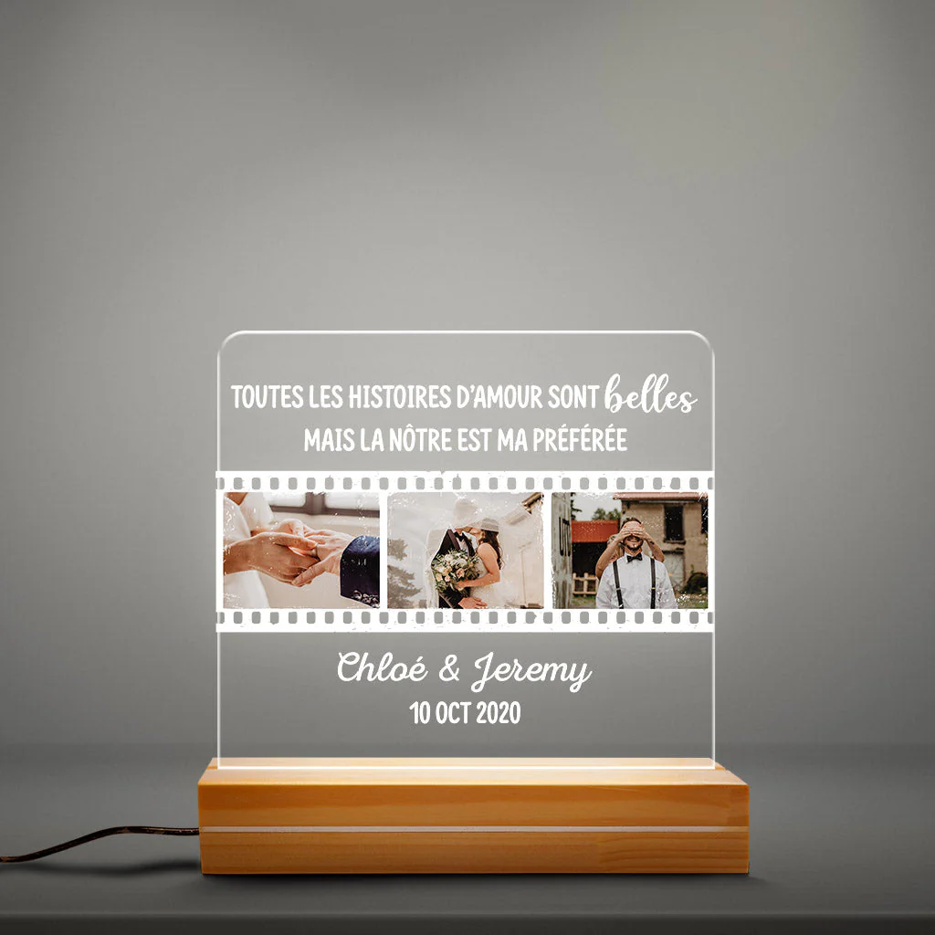 Lampe Veilleuse Personnalisée Couple - Notre Histoire d'Amour - Image 3