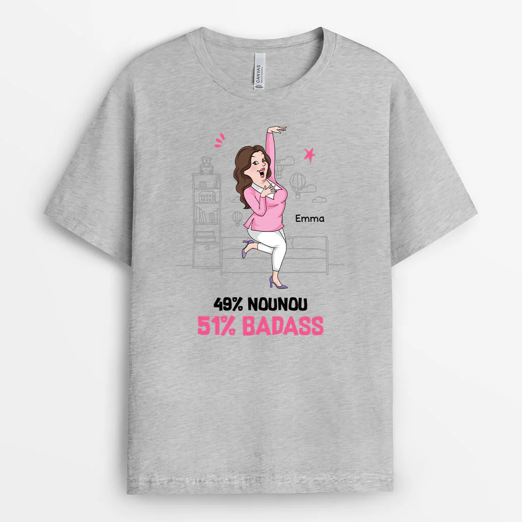 Tee shirt nounou personnalisé – Nounou badass - Image 2