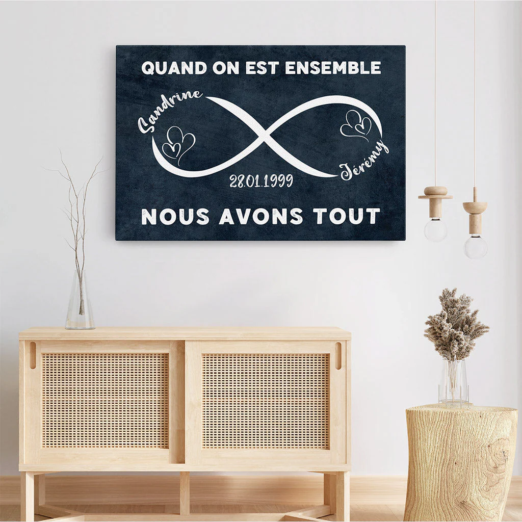 Toile Personnalisée Couple - Nous Avons Tout - Image 3