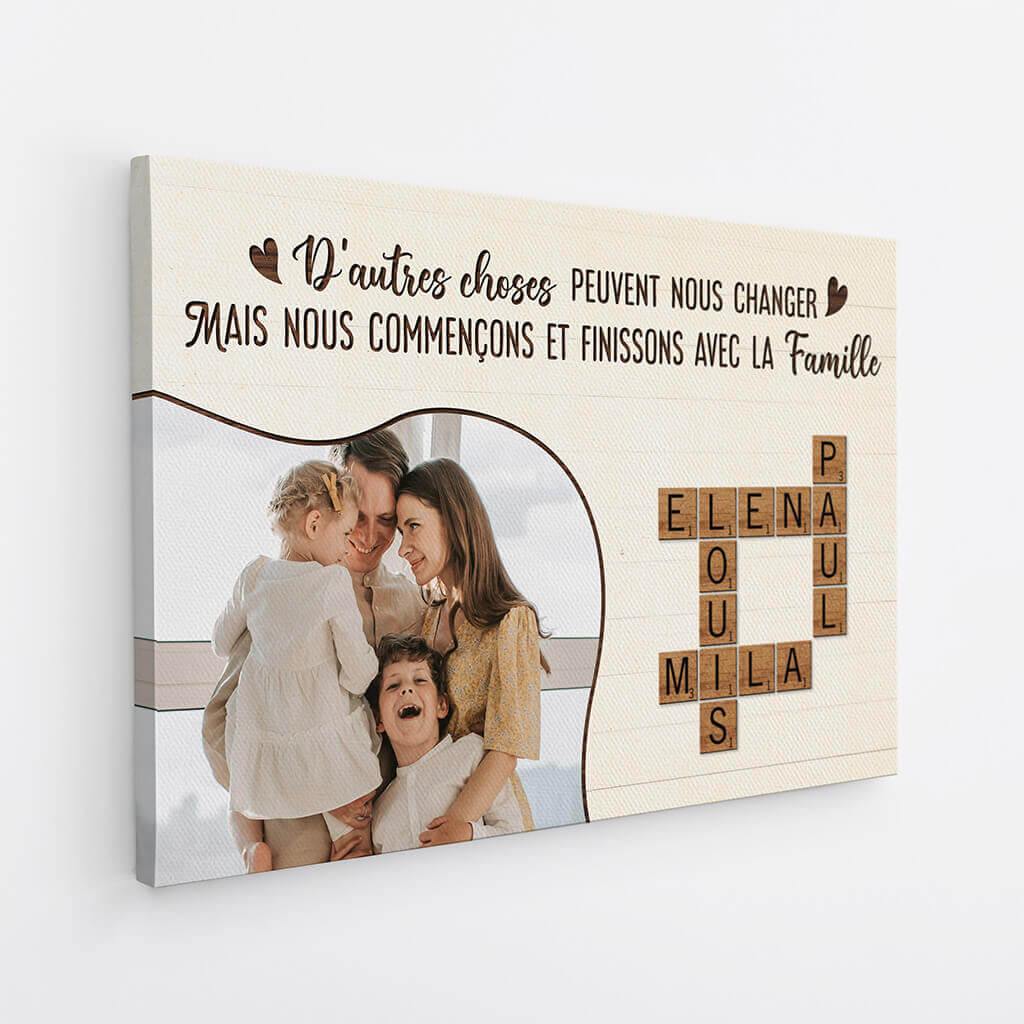 Tableau famille personnalisé avec prénoms en mots croisés - Image 2