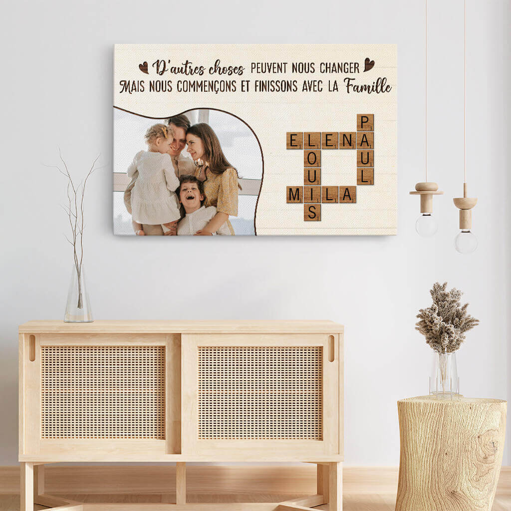 Tableau famille personnalisé avec prénoms en mots croisés - Image 3