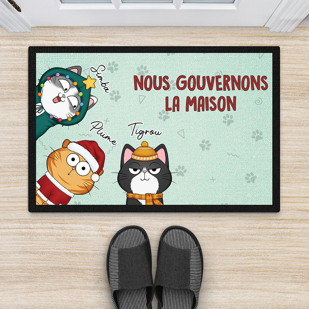 Paillasson Chat Personnalisé - Joyeux Noel Chat - Image 2